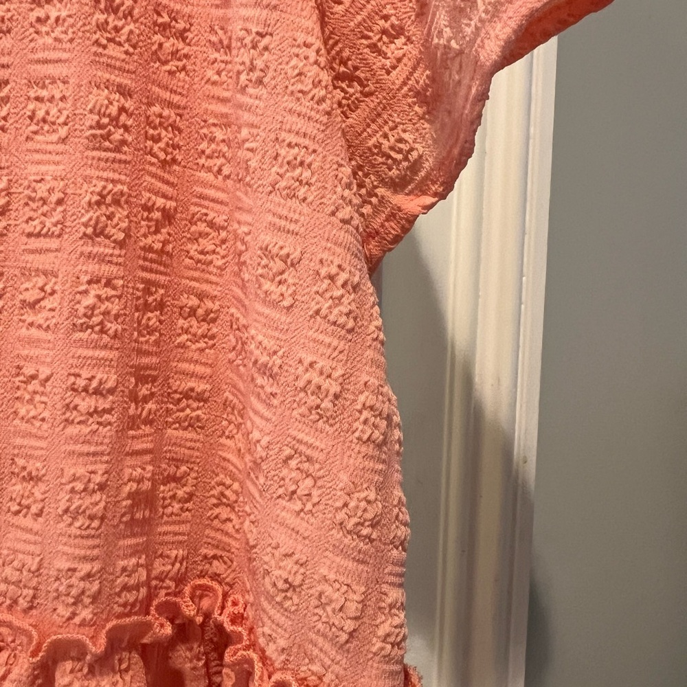 Entro Orange Textured Ruffle Top - Picture 5 of 5